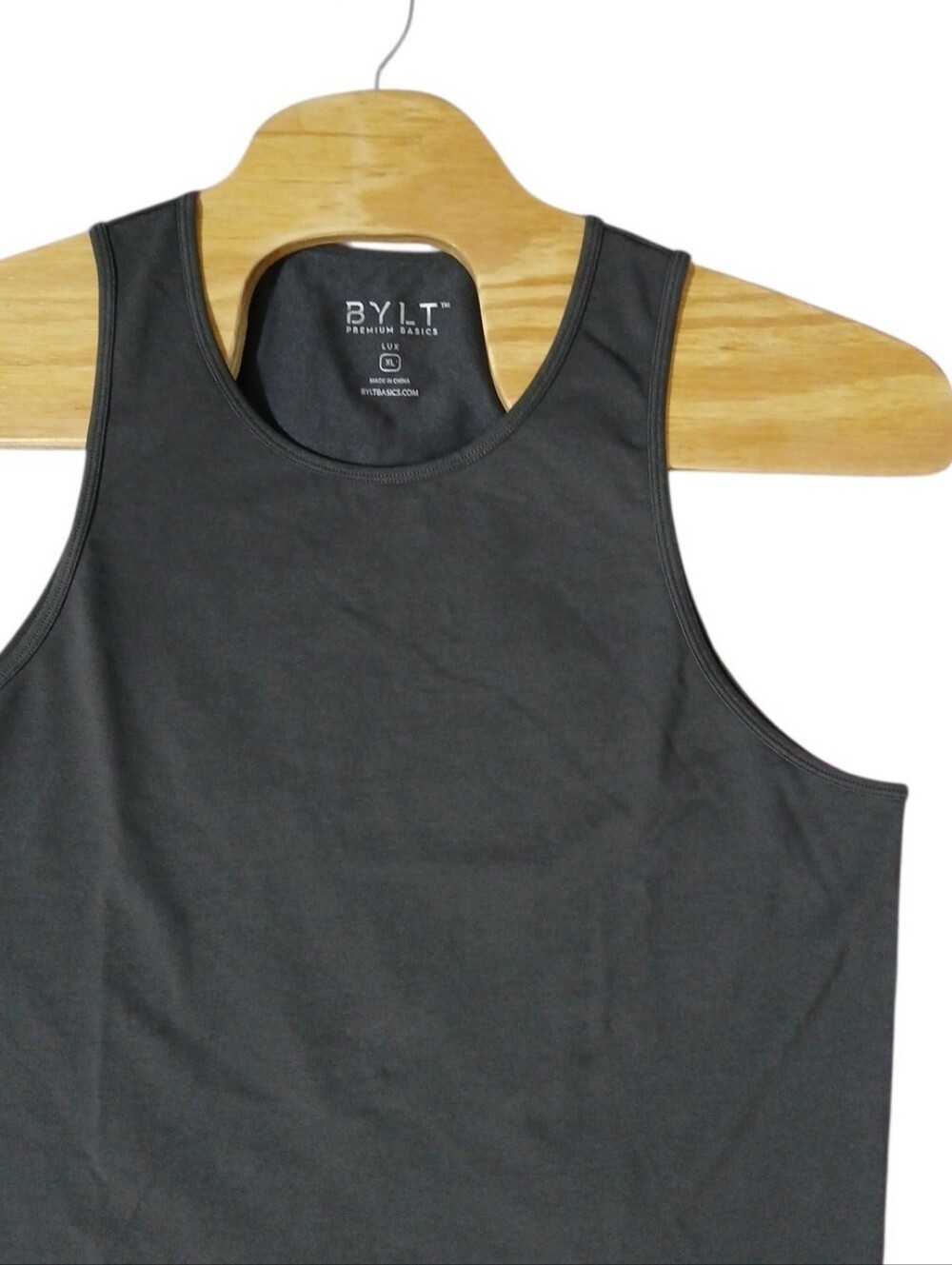 BYLT Basics Lux Drop-Cut Dark Charcoal Tank Mens XL‎